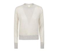 C.T.plage - Pull en cachemire mélangé à col en V - Femme - Pulls - Gris - Taille: 36 FR