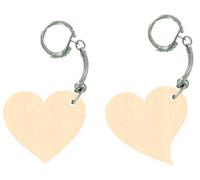 C' Top : Set 4 Porte Clefs Bois Coeurs 5 Cm