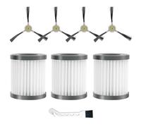 C-U Lot de 3 filtres HEPA, 4 Brosses latérales Pièces de rechange M320 compatibles avec aspirateur robot Lefant M320/M320G (Brosses, filtre HEPA M320)