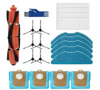 C-U Pièces de rechange pour robot aspirateur Philip Homerun série 3000 XU3100/01 XU3110/02 XU3000/01 XU3000/02 Accessoires avec 1 brosse en caoutchouc, 4 filtres HEPA, 5 tampons de serpillère, 6
