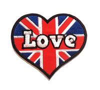 c ur I Love UK Angleterre - Ecusson thermocollant patches appliques, Taille: 8 x 7,5 cm