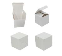 C.X.Y. Lot de 50 boîtes en carton blanches avec couvercle pour cadeau, boîte de bonbonnière, disponible en différentes tailles (8 x 8 cm)