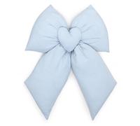 C.X.Y. Nœud de naissance, cocarde de naissance pour décoration de porte ou chambre de bébé, en tissu, rose ou bleu clair (bleu avec cœur)