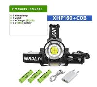 C-Xhp160-18650 - Lampe Frontale Puissante À Led + Cob, Alimentée Par Batterie Rechargeable Par Usb, Zoom Très Lumineux, Idéale Pour La Pêche, Nouveau Modèle 18650