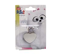 C Y P Plaque d'identification Pets 2- Gidget. Plaque en métal argenté en Forme de cœur. Adaptable à Tout Collier, grâce à sa Forte accroche 1 pièce 150 g