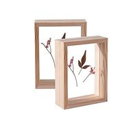 C&Z Lot de 2Pcs 5x7 cadres photo double face en bois acrylique pour fleurs pressées et feuilles séchées