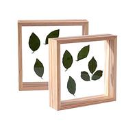 C&Z Lot de 2Pcs 8x8 cadres photo double face en acrylique pour fleurs pressées et feuilles séchées