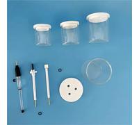 C002 Cellule électrolytique non scellée | Auxiliaire de travail Pt, référence Ag/Ag ouvercle PTFE, prêt for CV/LSV.(50ml)