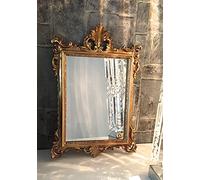 C12 M Miroir mural, doré, styles baroque, antique et rococo, 36 x 24 cm, décoration d'entrée, de salle de bain, d'apparat