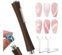 C12rtive Aimant 4 en 1 œil de chat pour ongles, bâton magnétique professionnel en forme de cœur pour vernis à ongles gel œil de chat, adapté pour le bricolage personnel, studio d'ongles ou ongles