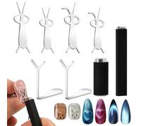 C12rtive Lot de 2 aimants œil de chat en acier inoxydable pour ongles en forme de cœur et de lapin, pour vernis à ongles gel œil de chat, parfait pour le bricolage ou le salon de manucure