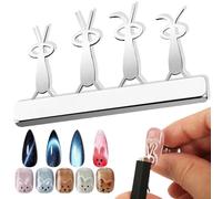 C12rtive Outil magnétique pour ongles en forme d'œil de chat avec 4 aimants en acier inoxydable en forme d'œil de chat pour vernis à ongles gel œil de chat, parfait pour le bricolage ou le salon de