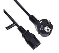 C13 Cordon d'alimentation EU Câble d'alimentation Secteur AC Compatible avec LG 32LG3000-ZA.AEUQLWP TV avec fiche de Mise à la Terre coudée à 90° vers Prise| Câble de Connexion Secteur 2m