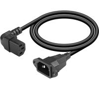 C13 to C14 Panel Mount Power Cable,IEC Connector Down Curved Power Supply with 90 Degree Down Mounting Hole,C13 Female to C14 Male