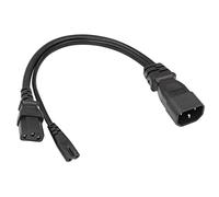 C14 à C13 + c7 y Splitter Power Plug Cable YACSEJAO 10A / 250V IEC 320 C14 Male to C13 + C17 Bus Splitter AC Power Extension Adaptateur Cable (1ft / 30cm)