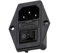 C14 Cold Appliance Installation Socket,with Black Switch and Fuse,3 Pin Audio Socket 220-250V/10A for Cold Appliance,Installation Coupling Socket,E Module Socket