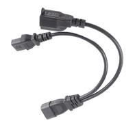 C14 Male to C13 Nema 5-15R Female Y Splitter Power Cord 1 in 2 Out 10A Waterproof Power Extension Adapter Cable