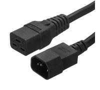 C14 Male to C19 Female 2.5mm² 1m 3.3 Feet 250V 10A 16A Three Pin PDU Extension Cable for Laptop,Electronics,Computer,Printer,Radio,Monitor