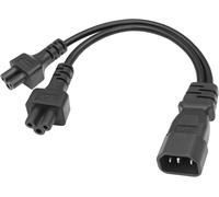 C14 to C5 Y Splitter Power Plug Cord 10A/250V IEC 320 C14 Male to 2*C5 Female Laptop Power Splitter Cable (1FT/30 cm)