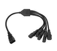 C14 vers 5 X C13, IEC 320 C14 Fiche Mâle vers 5 X C13 Prise Femelle Y Câble Répartiteur, Câble Adaptateur Secteur 10 A 250 V, 1,6 Pi