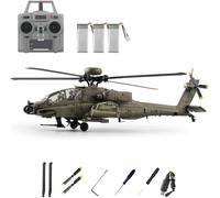 C170 - Hélicoptère télécommandé sans balais AH-64D, échelle 1/48, 2,4 G 6 CH Flybarless 3D Flip RC avec vol inversé à une touche, maintien d'altitude TOF et positionnement du flux optique pour les