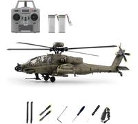 C170 - Hélicoptère télécommandé sans balais AH-64D, échelle 1/48, 2,4 G 6 CH Flybarless 3D Flip RC avec vol inversé à une touche, maintien d'altitude TOF et positionnement du flux optique pour les