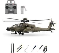 C170 - Hélicoptère télécommandé sans balais AH-64D, échelle 1/48, 2,4 G 6 CH Flybarless 3D Flip RC avec vol inversé à une touche, maintien d'altitude TOF et positionnement du flux optique pour les
