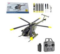C189 MD500 helicoptere telecommande - Hélicoptère monorotor RTF 4 canaux au 1/28 avec gyroscope 6 axes et moteur sans balais, ajout d'un positionnement optique pour adultes(Vert de l'armée/1 batterie)