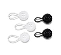 C2 Rallonge de Col Chemise/Extenseurs de boutons élastiques pour col de chemise - Lot de 5 - Noir - tailles : Petite (peut être utilisée comme boutons de manchette), Standard et Grande
