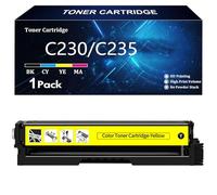 C230 C235 Cartouches de Toner Haute Capacité Compatibles pour Xerox 006R04391 006R04392 006R04393 006R04394 pour Xerox C230 C235 Imprimante sans Puce,Yellow-1 Pack
