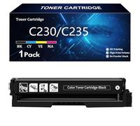C230 C235 Cartouches de Toner Haute Capacité Compatibles pour Xerox 006R04391 006R04392 006R04393 006R04394 pour Xerox C230 C235 Imprimante sans Puce,Black-1 Pack