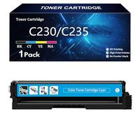 C230 C235 Cartouches de Toner Haute Capacité Compatibles pour Xerox 006R04391 006R04392 006R04393 006R04394 pour Xerox C230 C235 Imprimante sans Puce,Cyan-1 Pack