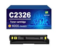 C2326 Cartouche De Toner avec Puce, Compatible pour Lexmark 24B7502 24B7499 24B7500 24B7501. Compatible avec Les Imprimantes C2326 XC2326. Rendement Élevé : 6 000 Pages,Yellow-1 Pack