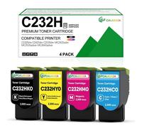 C232H Cartouche Toner 3000 & 2300 Pages Compatible avec C2325 C2425 C2525 MC2425 MC2535 C2325dw C2535dw MC2325adw MC2535adwe MC2640adwe pour C232HC0 C232HK0 C232HM0 C232HY0 (4 Pack)