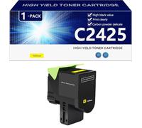 C2425 Cartouche de Toner Compatible pour Lexmark C2325 MC2325 C2425 MC2425 MC2535 MC2640 Imprimantes, Haute Capacité 6000 Pages, Installation Facile,Yellow-1 Pack