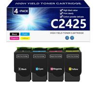 C2425 Cartouche de Toner Compatible pour Lexmark C2325 MC2325 C2425 MC2425 MC2535 MC2640 Imprimantes, Haute Capacité 6000 Pages, Installation Facile,BCMY-1 Pack