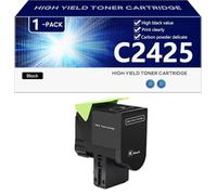 C2425 Cartouche de Toner Compatible pour Lexmark C2325 MC2325 C2425 MC2425 MC2535 MC2640 Imprimantes, Haute Capacité 6000 Pages, Impression Nette,Black-1 Pack