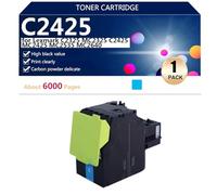 C2425 Cartouches de Toner Compatibles pour Lexmark C2325 MC2325 C2425 MC2425 MC2535 MC2640 Imprimantes, Impression Nette, Haut Rendement 6000 Pages,Cyan
