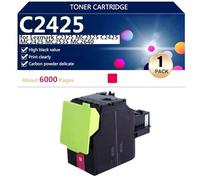 C2425 Cartouches de Toner Compatibles pour Lexmark C2325 MC2325 C2425 MC2425 MC2535 MC2640 Imprimantes, Impression Nette, Haut Rendement 6000 Pages,Magenta