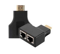 C26 Lot de 2 adaptateurs HDMI vers RJ45 Ethernet Cat5e CAT6 avec Prise HDMI 1.65 Gbps, HDMI mâle et 2 connecteurs RJ45 pour Une Transmission sans Perte jusqu'à 30 mètres