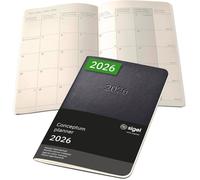 C2685 Agenda Cahier Mensuel 2026, A6, Couverture Souple | Calendrier, Planificateur, Organisateur, Journal | Noir - Conceptum