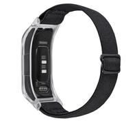 C2D JOY Bracelets élastiques en nylon compatibles avec le tracker Garmin Vivosmart 5 avec étui - Noir