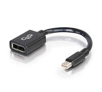 C2G 15 cm Mini DisplayPort mâle vers DisplayPort Femelle Adaptateur convertisseur - Noir Noir Noir