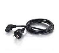 C2G Câble d'alimentation à 90 degrés 16 AWG de 2 Mètres (IEC320C13R vers CEE 7/7 Schuko) Câble PC à angle droit de 6 pieds, Moniteur et appareil, Noir