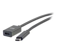 C2G 3ft USB-C to C 3.1 (Gen 2) Male to Female Extension Cable (10Gbps) - Câble d'extension USB - USB-C (M) pour USB-C (F) - USB 3.1 Gen 2 / Thunderbolt 3 - 3 A - 90 cm - moulé - noir