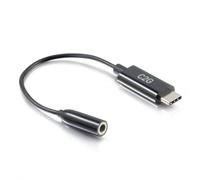 C2G 54426, 0,09 m, USB-C, 3,5 mm, Noir, Mâle, Femelle
