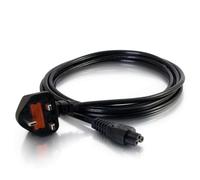 C2G 80603 câble électrique Noir 3 m Coupleur C5 BS 1363 - Cables électriques (3 m, Male connector / Male connector, Coupleur C5, BS 1363, 250 V, Noir)