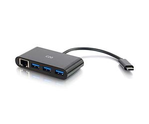 C2G 82406 hub & concentrateur USB 3.0 (3.1 Gen 1) Type-C 5000 Mbit/s Noir - Hubs & concentrateurs (USB 3.0 (3.1 Gen 1) Type-C, RJ-45,USB 3.0 (3.1 Gen 1) Type-A, 5000 Mbit/s, Noir, PVC, RoHS, CE)