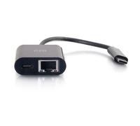 C2G Adaptateur USB C vers Ethernet avec alimentation - Noir - Adaptateur réseau USB-C pour MacBook Pro, iPad Pro, Dell Latitude, Google Pixel, Chromebook, Huawei et plus encore