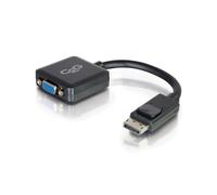 C2G Adaptateur DisplayPort 1.2 mâle vers VGA femelle actif, 20cm, résolution max 1920x1200, 18 Gbit/s, câble 6.5mm, noir